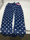 FASHION EXTRA SOFT FLEECE PAJAMAS PANTS - NAVY WITH WHITE POLKA DOTS - S - Brand New