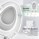 Toilet Seat with Built-In Potty Training Seat Elongated B09BCXX6CW - White - Brand New