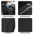 Zone Tech Full Set of 5 Seat Covers for Cars Waterproof Nappa Leather - Black - Brand New