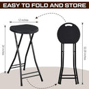 Suzile 2 Pcs 24 Inch Tall Folding Chair Portable Plastic Stool Chair Heavy Duty - Like New