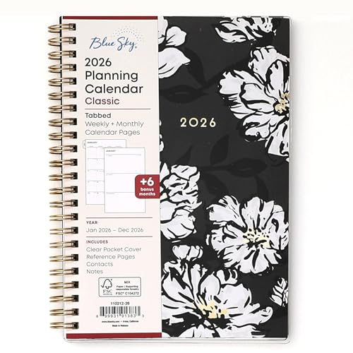 Blue Sky 2026 Weekly and Monthly Planner Calendar, January 2026 - December 2026 - Brand New