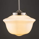 Linea di Liara Lavagna Schoolhouse Pendant, Milk Glass Shade - Brushed Nickel - Like New
