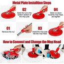 Spin Mop and Bucket with Wringer Set, 3 Microfiber Mop Heads, 61" Handle - Brand New