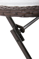 PHI VILLA Resin Wicker Patio Accent Table with Glass Tabletop B076QKG23V - Brown - Brand New