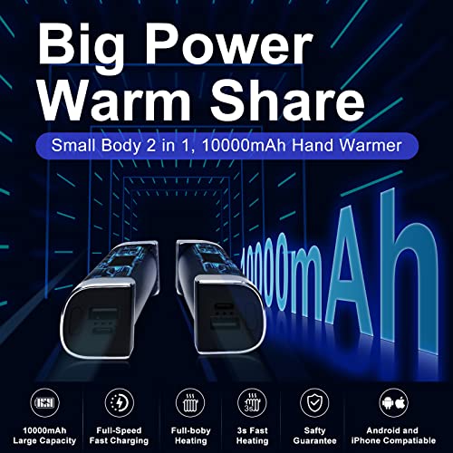 ASYOURZ HAND WARMERS RECHARGEABLE 2 PACKS 5000MAH OT-96 - BLACK - Like New