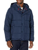 AMAZON ESSENTIALS MEN HEAVYWEIGHT HOODED PUFFER COAT NAVY SIZE M - Like New