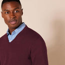 AMAZON ESSENTIALS MEN'S V-NECK PULLOVER SWEATER - SIZE: MEN M - BURGUNDY - Brand New