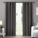Exclusive Home Curtains Faux Silk Window Curtain Grommet Top 54x96 2 Pack Black - Brand New