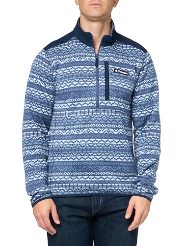COLUMBIA MEN'S SWEATER WEATHER PRINTED HALF ZIP II DARK MOUNTAIN MEN L - Brand New