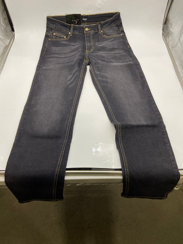 BLU ROCK MEN'S CASUAL FLEX STRETCH SLIM STRAIGHT JEANS - SIZE: 30X31 - JET BLACK - Brand New