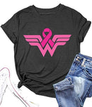 LAZYCHILD BREAST CANCER SHIRTS FOR WOMEN PINK RIBBON WOMEN XL - DARK GRAY - Like New