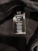 90 DEGREE BY REFLEX MEN'S TERRY HEATHERED HOODIE - SIZE: MEN M - BLACK - Brand New