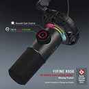 FIFINE USB GAMING MICROPHONE RGB DYNAMIC MIC K658 - BLACK - Like New