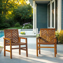WALKER EDISON 2 PIECE OUTDOOR PATIO CHEVRON WOOD BACKYARD GARDEN - GRAY - Like New