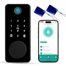 BIQUOLE KEYLESS ENTRY DOOR LOCK BIQUOLE SMART LOCK WITH APP FINGERPRINT - BLACK - Like New