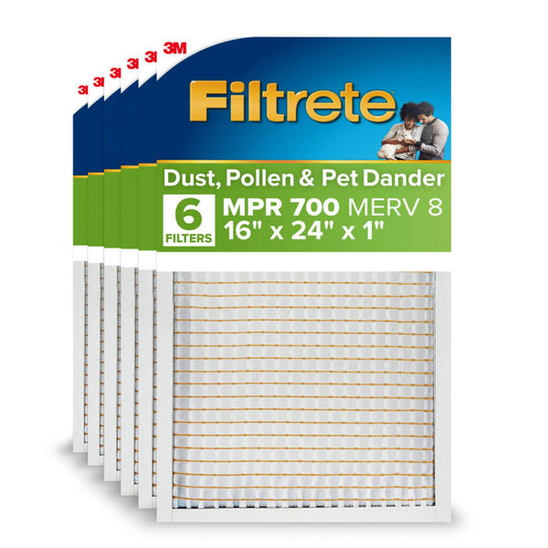 FILTRETE 16X24X1 AC FURNACE AIR FILTER MERV 8 6 PACK 725-6PK-EC - Blue - Brand New