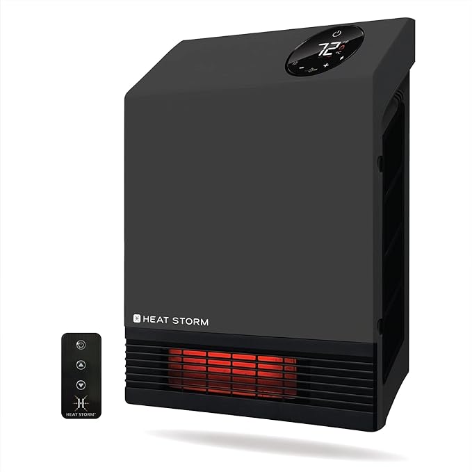 HEAT STORM 1,000-Watt Gray Deluxe Indoor Infrared Wall Heater HS-1000-WXG - Gray Like New