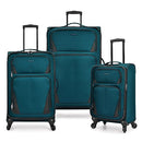 U.S. Traveler Aviron Bay Expandable Softside Spinner Wheels 3 Piece Luggage TEAL - Brand New