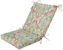 Pillow Perfect Paisley Indoor/Outdoor Solid Back 1 Piece Square Corner Chair - Brand New