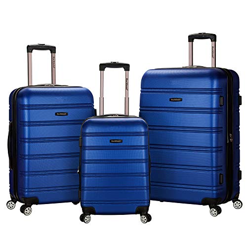 ROCKLAND MELBOURNE HARDSIDE EXPANDABLE LUGGAGE SPINNER WHEELS 3-PIECE SET - BLUE - Like New