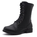 Shoe Land Eletrra Women's Ankle Lace Up Military Combat Boot Black 10.0 - Like New