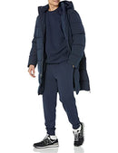 AMAZON ESSENTIALS MENS HOODED LONG PUFFER COAT - SIZE: MEN M - NAVY - Like New