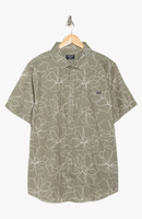 HURLEY CARYOTA PRINT WOVEN SHIRT- SHORT SLEEVE - SIZE:XL - IGUANA - Brand New