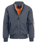 SPIRE MEN'S MID-WEIGHT AVIATOR FLIGHT BOMBER JACKET LARGE - CHARCOAL - Brand New