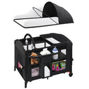 HOMMOW 5-IN-1 BABY BASSINET BEDSIDE SLEEPER WITH SWING TUBE CONVERTS TO CRADLE - Like New