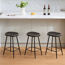 Counter Stools Set 3 Modern 24 inch Counter Height Black Faux Leather Barstools - Like New