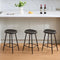 Counter Stools Set 3 Modern 24 inch Counter Height Black Faux Leather Barstools - Like New