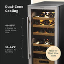 HOMELABS 25 BOTTLES HIGH-END WINE COOLER STANDALONE DUAL-ZONE MINI - BLACK - Like New