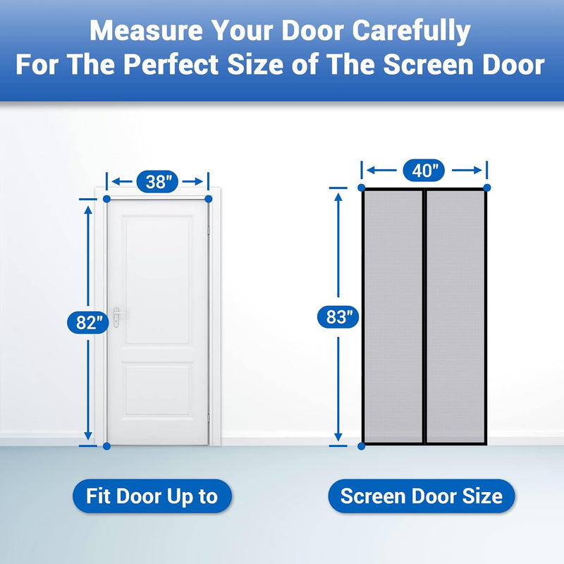 BLUEBALA FIBERGLASS MAGNETIC SCREEN DOOR MESH SIZE 34X82 - GRAY - Like New