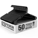 Our Modern Space 50 Pack Plastic Hanger Shirt Pants Coats Standard - Black - Brand New