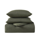 KATHY IRELAND 3 PC WAFFLE COMFORTER SET QUEEN SIZE - SAGE GREEN - Like New