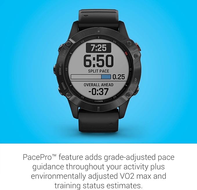 Garmin 010-02158-01 Fenix 6 Pro Premium Multisport GPS Watch - Black Like New