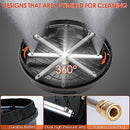 TEQHOME 15'' PRESSURE WASHER SURFACE CLEANER 4000PSI 4.0GPM MAX FLOW RATE BLACK - Brand New