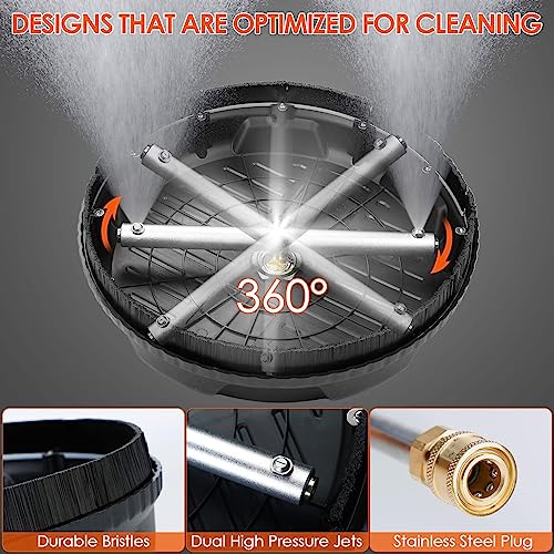 TEQHOME 15'' PRESSURE WASHER SURFACE CLEANER 4000PSI 4.0GPM MAX FLOW RATE BLACK - Brand New