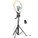 Sensyne 12"-in Ring Light with 67" Selfie Stick, Tripod, Phone Holder - BLACK - Like New