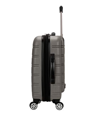 ROCKLAND MELBOURNE HARDSIDE EXPANDABLE SPINNER WHEEL LUGGAGE 20-INCH - SILVER - Like New