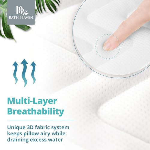 BATH HAVEN BATH PILLOW FOR BATHTUB FULL BODY MAT & CUSHION CLASSIC - WHITE - Like New