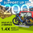 YOUNG ELECTRIC HITCH MOUNT BIKE RACK 200 LBS CAPACITY ALUMINUM 2 - BLACK/WHITE - Like New