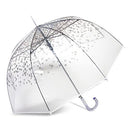 Auto Open 52" Arc Fashion Print Bubble Stick Umbrella, B0CV4X69HD - Clear - Brand New