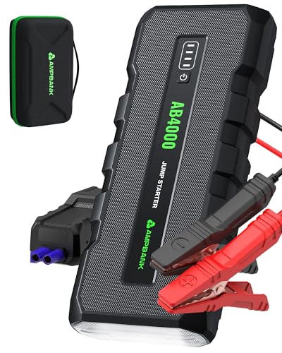 AMPBANK 4000A JUMP STARTER,12V BATTERY JUMPER STARTER PORTABLE 18W QUICK CHARGER - Like New