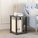 FURINNO SIMPLISTIC SIDE TABLE SET OF 2 2-TIER END TABLE NIGHTSTAND 12127GYW/BK - Like New