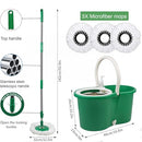 Spin Mop and Bucket with Wringer Set, 360° Spinning Mop Bucket System (Green) - Brand New