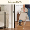 4 Pack Khaki Folding Chairs Padded Cushion Back Portable Duty Metal Frame - Brand New
