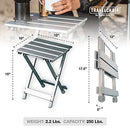 TRAVEL CHAIR TRAVELCHAIR SIDE CANYON MULTI-USE TABLE FOR CAMPING 2689 - SILVER - Like New
