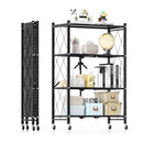 HEALSMART HEAVY DUTY 4-TIER FOLDABLE METAL RACK, HKSHLFFOLD28154904B - BLACK - Like New