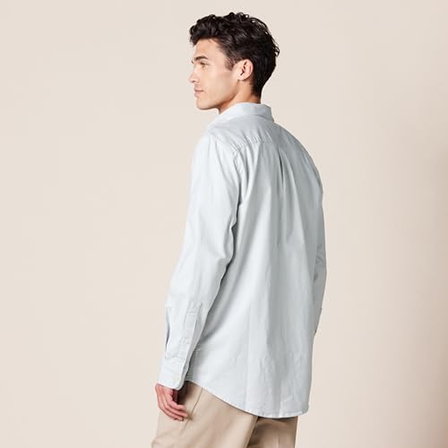AMAZON ESSENTIALS MEN'S OXFORD SHIRT, SLIM FIT STRETCH MEN SMALL - LIGHT GRAY - Brand New